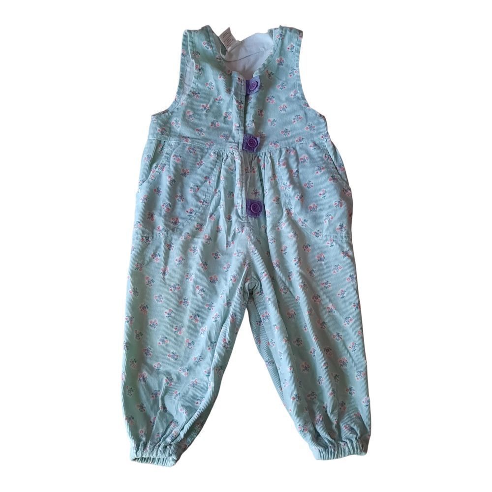 Adorable Kids Overalls - Mint Green Floral